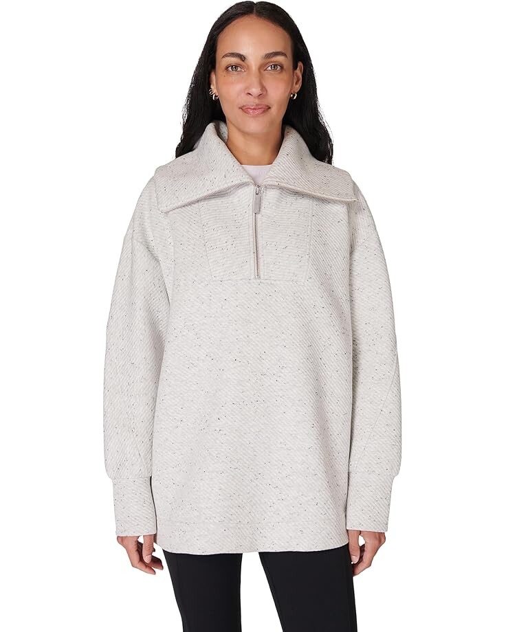 

Толстовка Sweaty Betty Radiant Half Zip Sweatshirt, цвет Tranquil Grey Marl