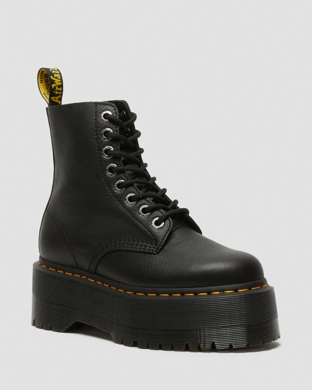 

Кожаные ботинки на платформе Dr. Martens 1460 Max, цвет Black — Pisa