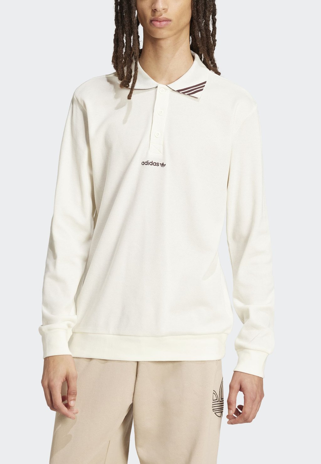 

Топ с длинными рукавами adidas Originals, молочный