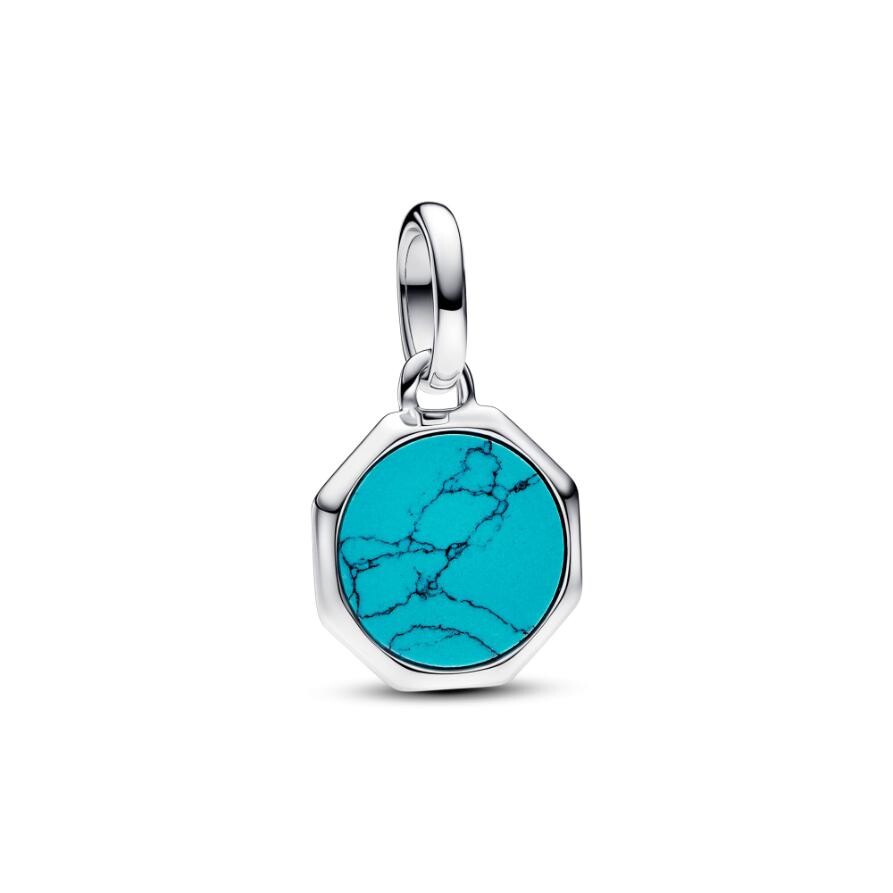 

Шарм Turquoise-colored Engravable Mini Medallion Pandora, стерлинговое серебро
