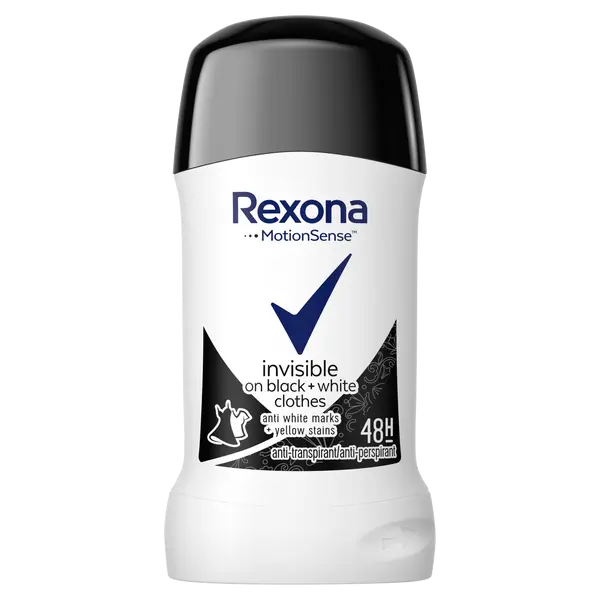 

Женский антиперспирант-карандаш, 40 мл Rexona Invisible black+white