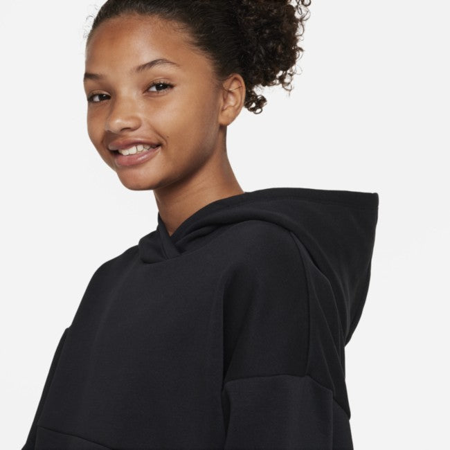 Худи Nike Sportswear Icon Clash для девочек, черная флисовая толстовка с длинными рукавами, GBO211 — фото 2