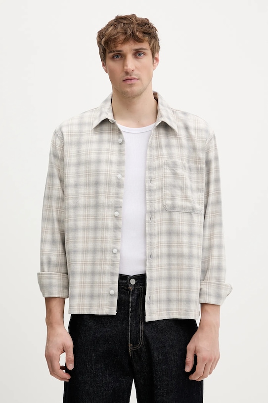 

Хлопковая рубашка Hollister Co., бежевый