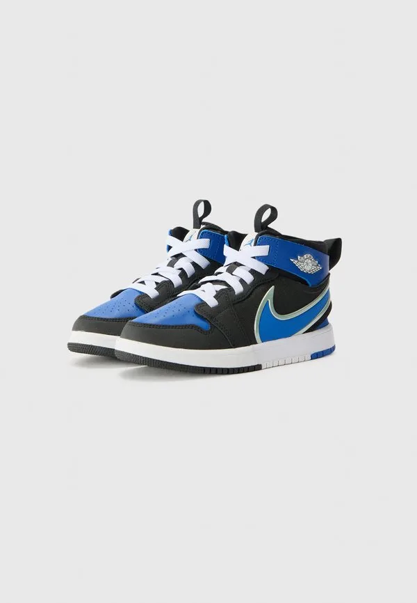 Кроссовки jordan 1 mid высокие, черные/королевский синий/серебристые Jordan, Black/Game Royal/Silver-Coloured — фото 2
