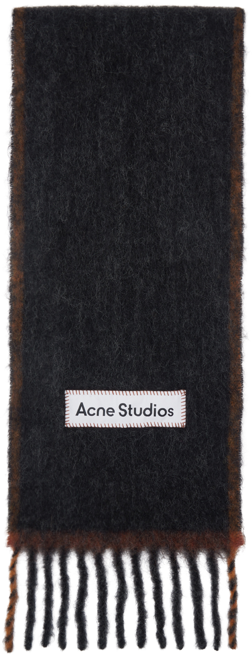 

Узкий шарф из шерсти и мохера Acne Studios, черный