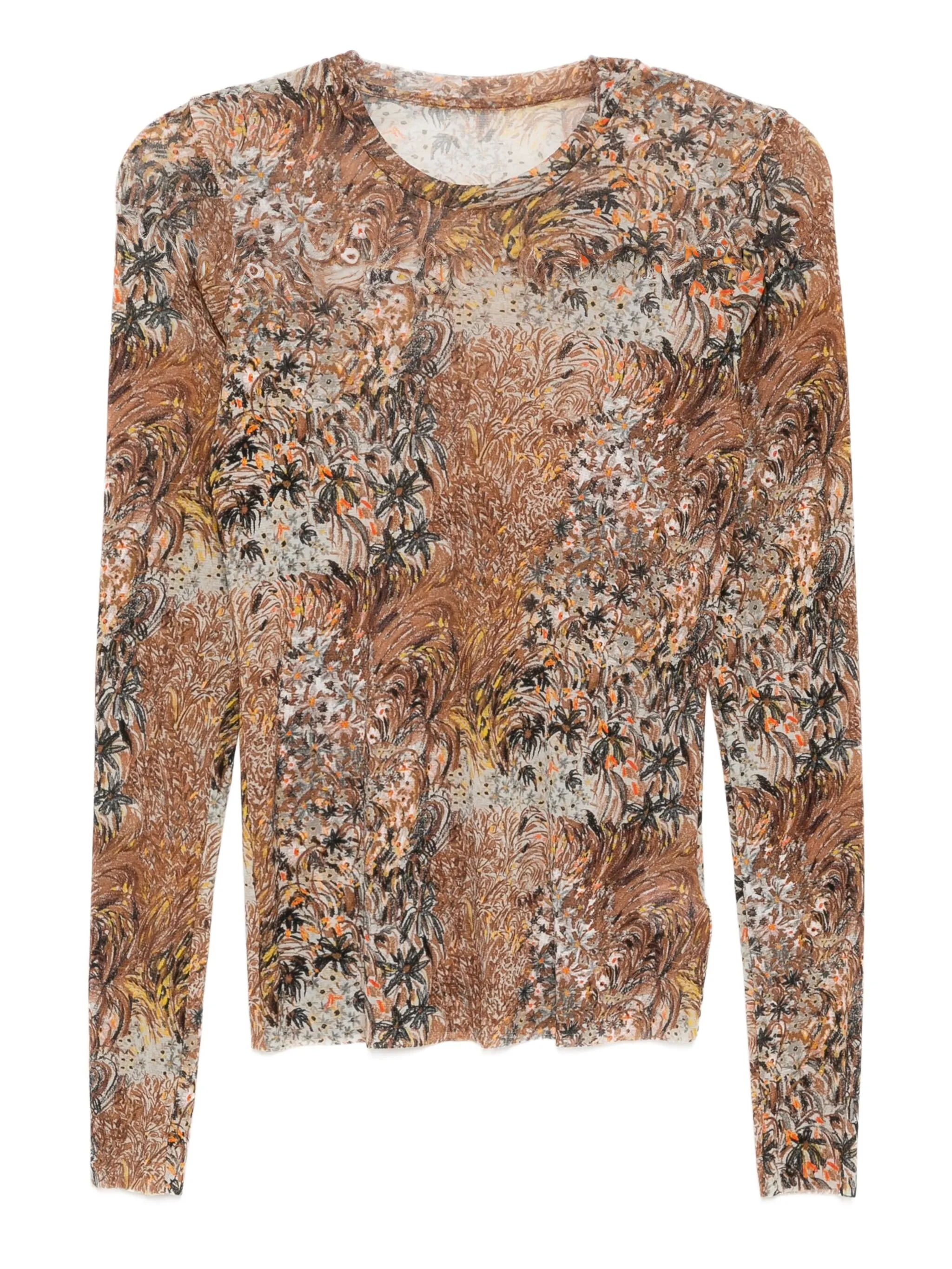 

Футболка с длинными рукавами и принтом Jnby, коричневый