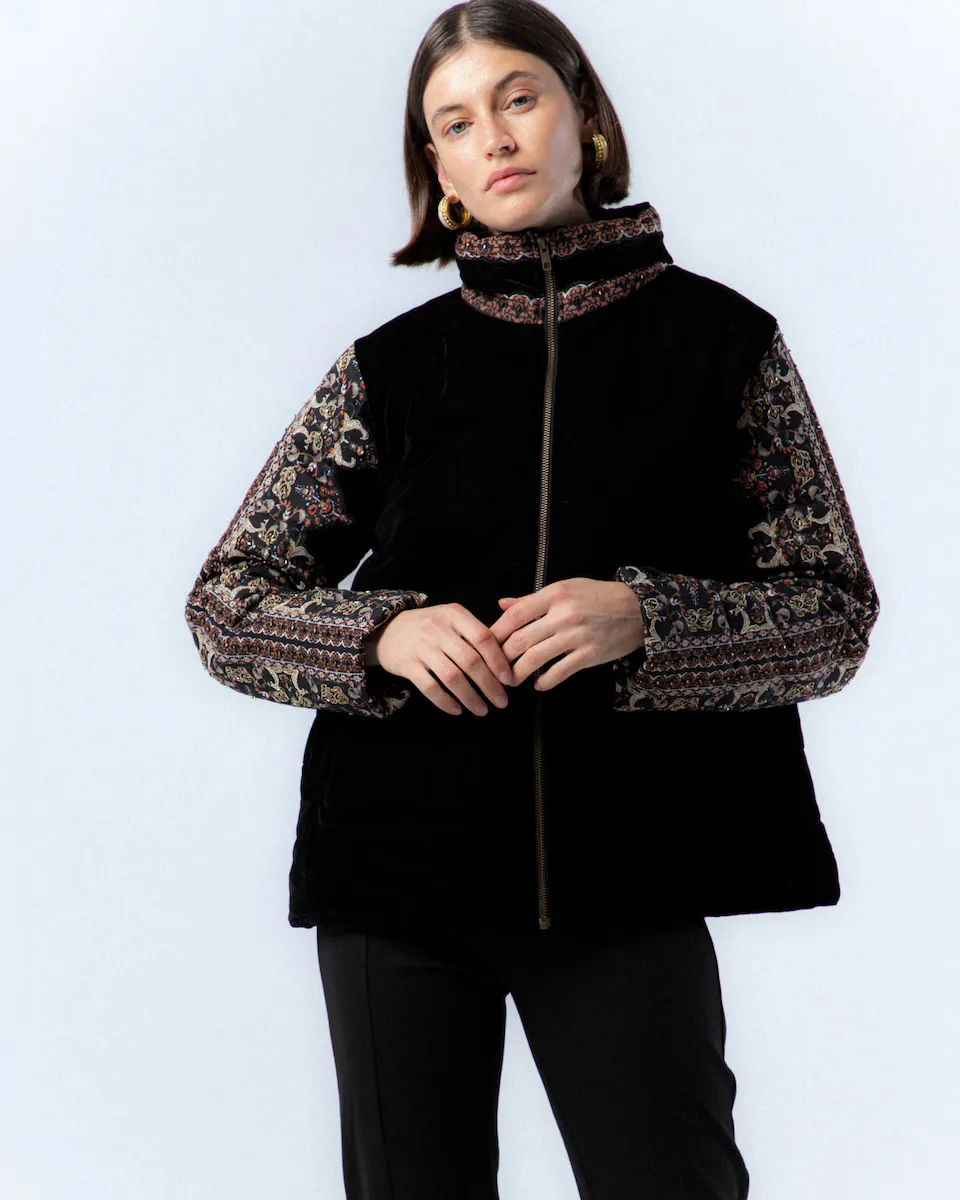 

Женская расклешенная парка с принтом Loreto на воротнике и рукавах Niza, черный