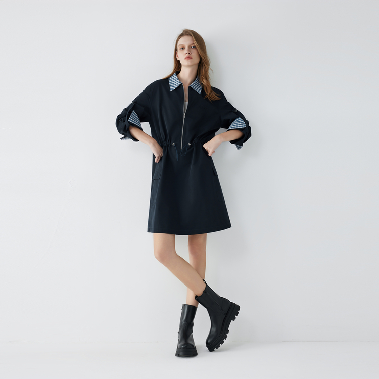 

Женское платье с длинными рукавами ELLE, темно-синий