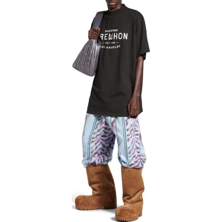Футболка X Erewhon Los Angeles большого размера Balenciaga, черный — фото 3