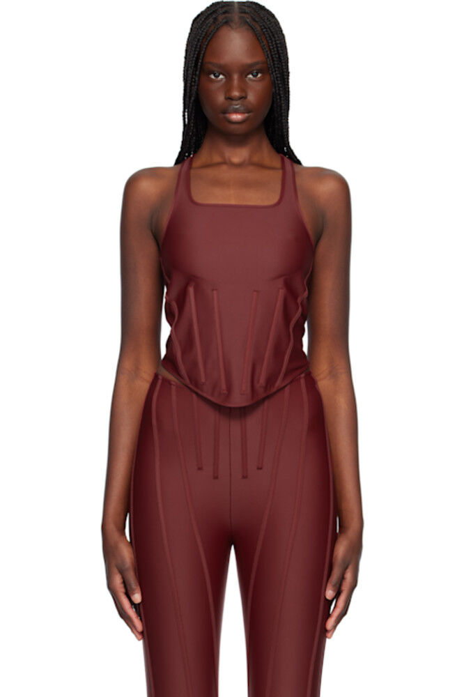 

Красный корсетный топ Mugler