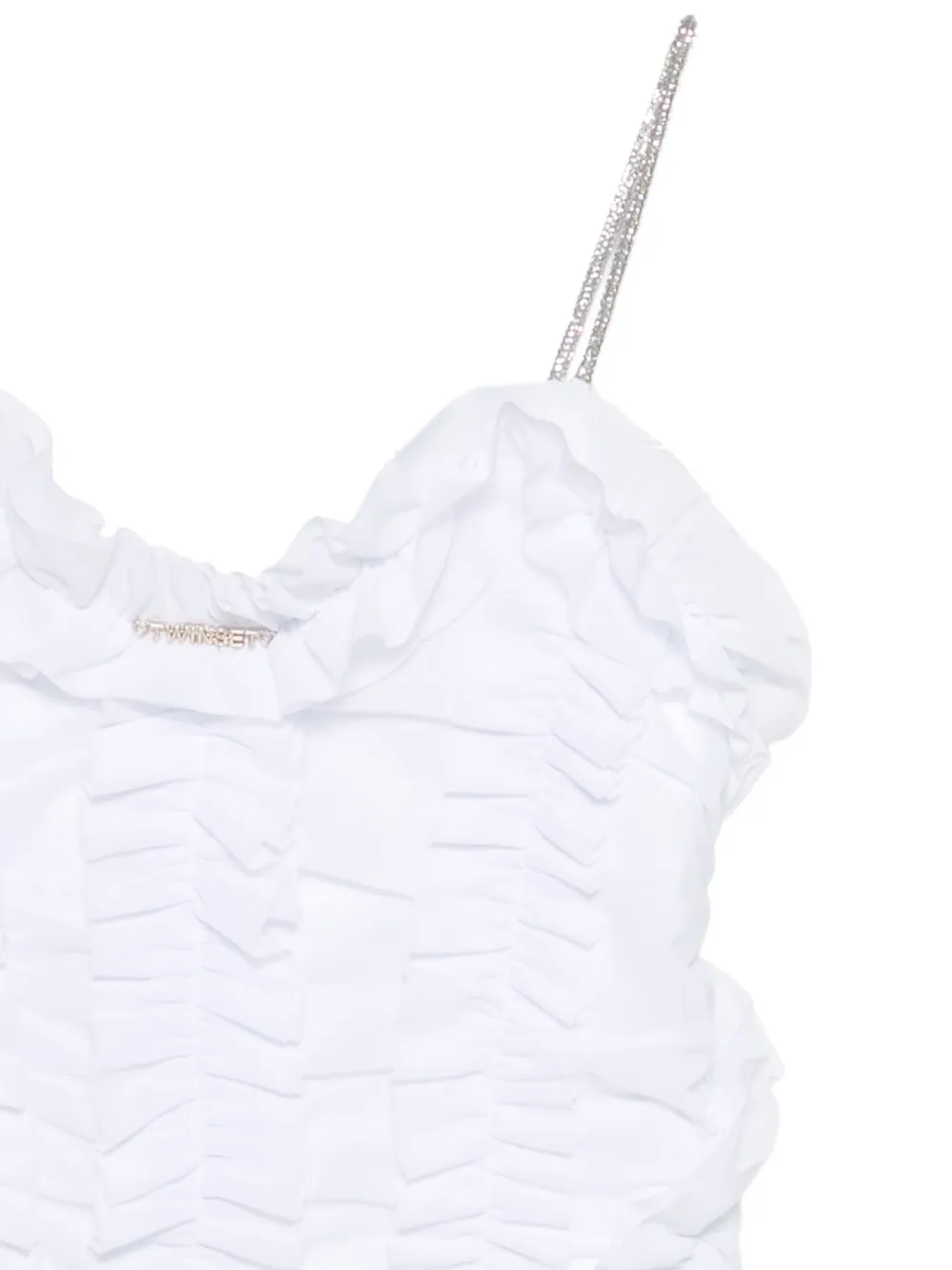 Топ с бретелями и оборками Twinset Kids, белый — фото 3
