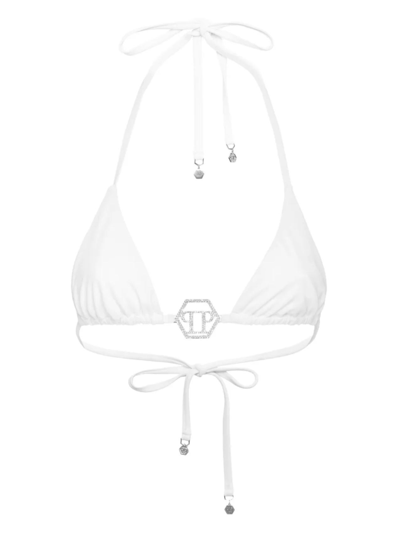 

Philipp Plein топ бикини Crystal Hexagon с треугольными чашками, белый