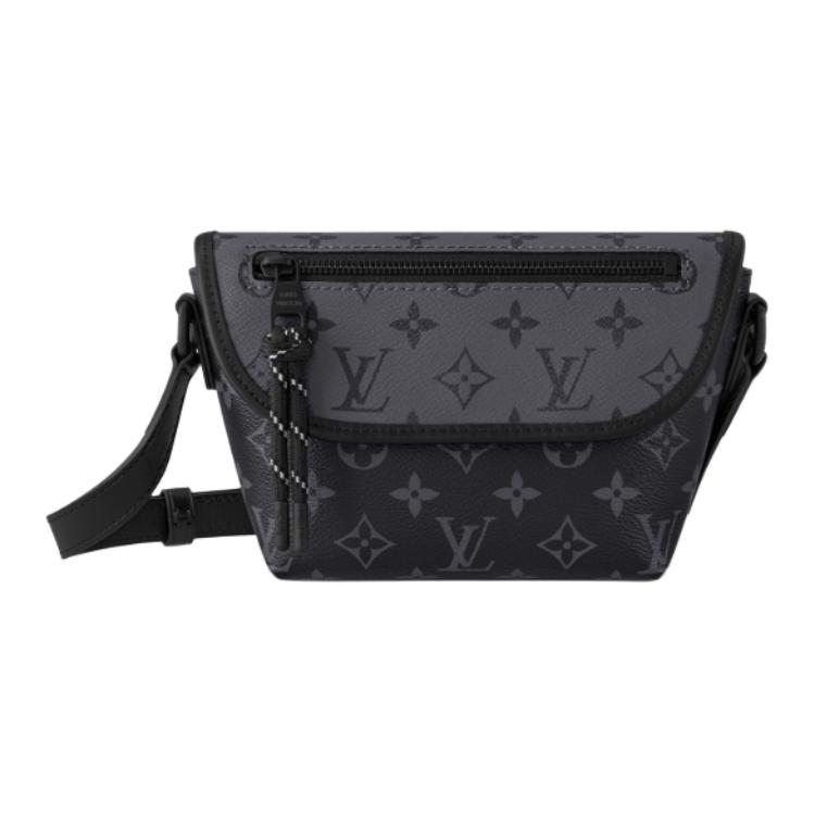 LOUIS VUITTON Кожаная наплечная сумка, кросс-боди мужская gray & black — фото 2