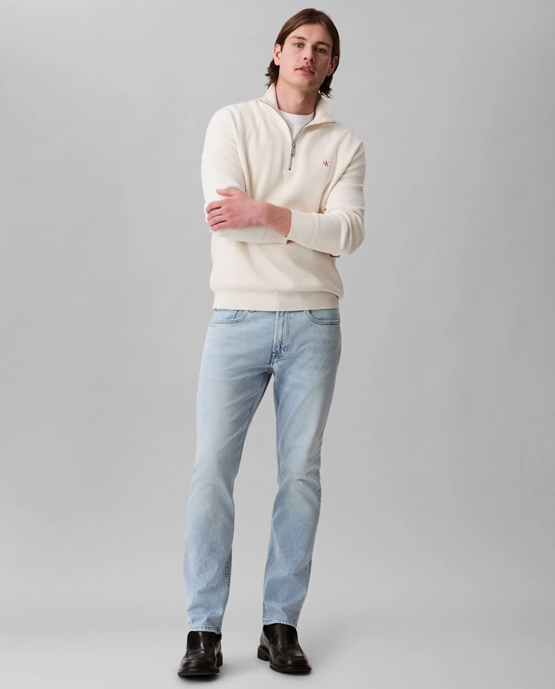 

Ковбойские джинсы для мужчин, облегающий крой slim fit Calvin Klein Jeans, светло-голубой