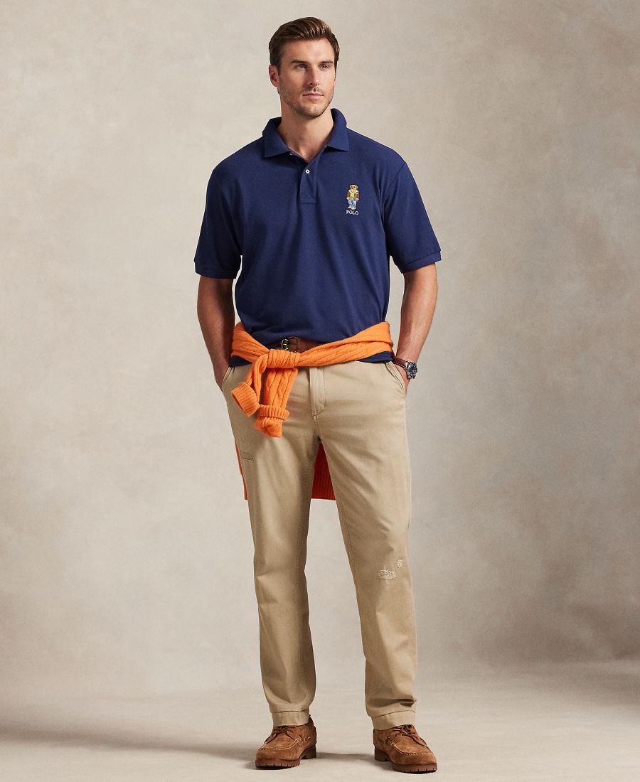 Мужская рубашка поло с вышивкой медведя, больших размеров Polo Ralph Lauren, Newport Navy — фото 2