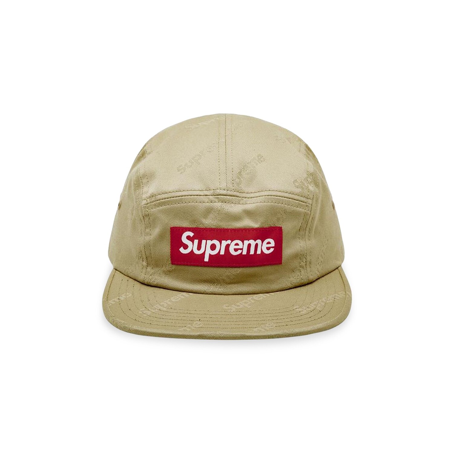 

Саржевая кепка Supreme с жаккардовым логотипом Тан