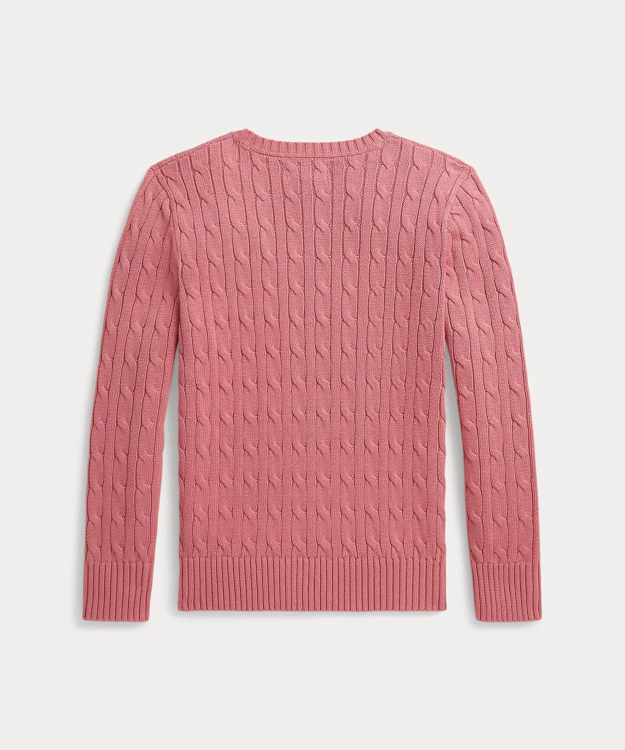 Свитер с косами из хлопка, бренд Polo Ralph Lauren, розовый — фото 2