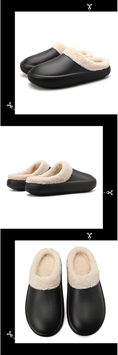 Зимние тапочки-гладиаторы unisex gigididi с утеплителем из меха, теплые и пушистые домашние тапочки, черный — фото 3