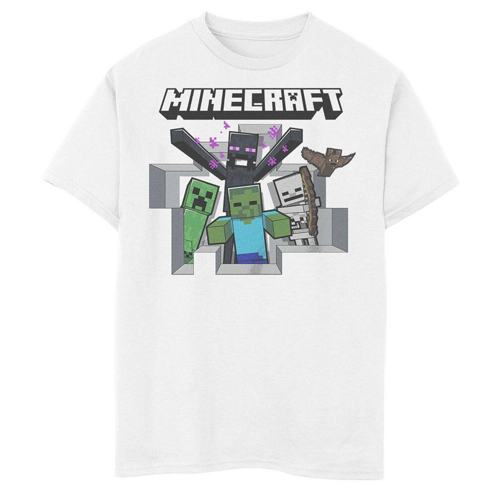 

Футболка с рисунком Minecraft Attack Squad для мальчиков Licensed Character, белый