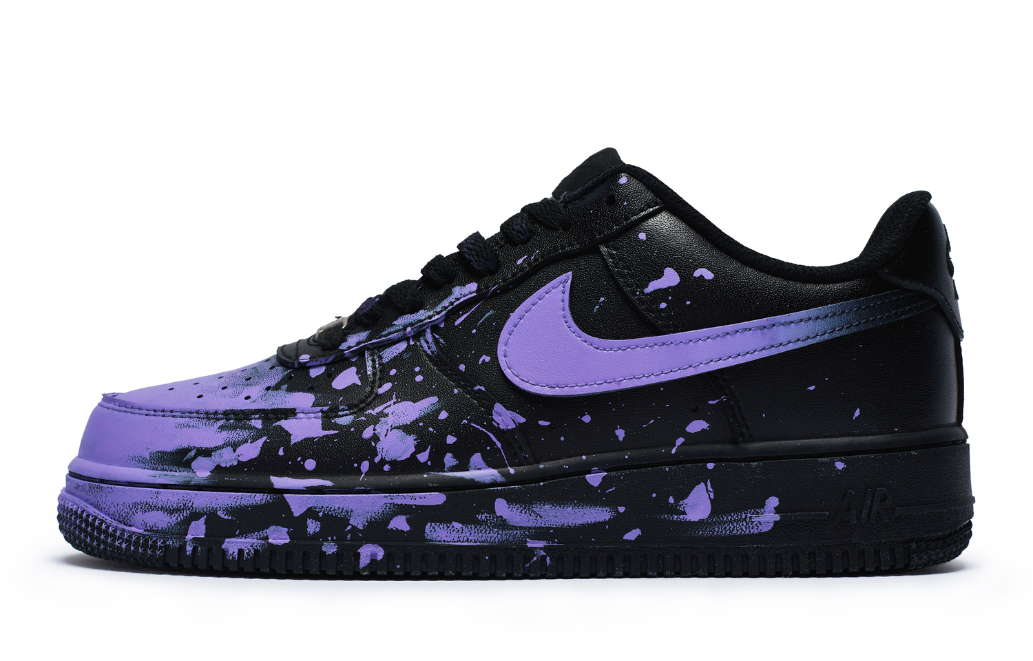 Nike Кроссовки Air Force 1 для скейтбординга унисекс низкие фиолетово-черные, цвет Black Purple — фото 2