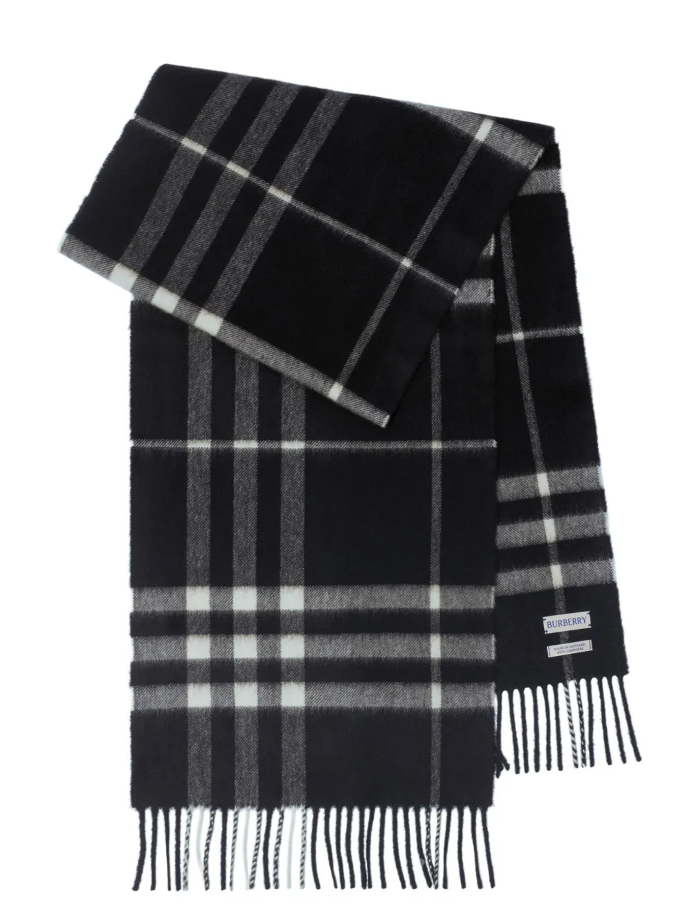 

Кашемировый шарф в клетку BURBERRY, черный