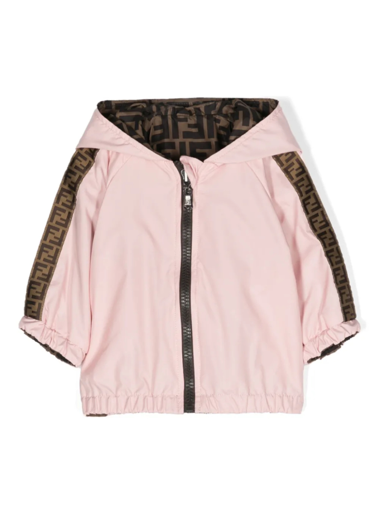 

Двусторонняя непромокаемая куртка с капюшоном Fendi Kids, розовый