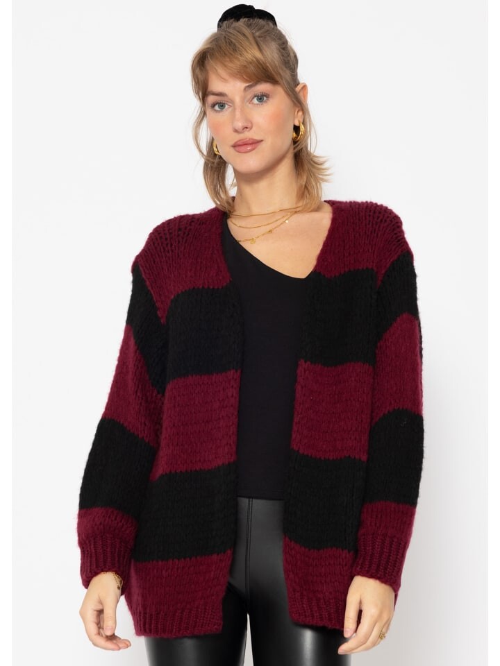 

Кардиган SASSYCLASSY Oversize Cardigan, цвет Dunkelrot, Schwarz
