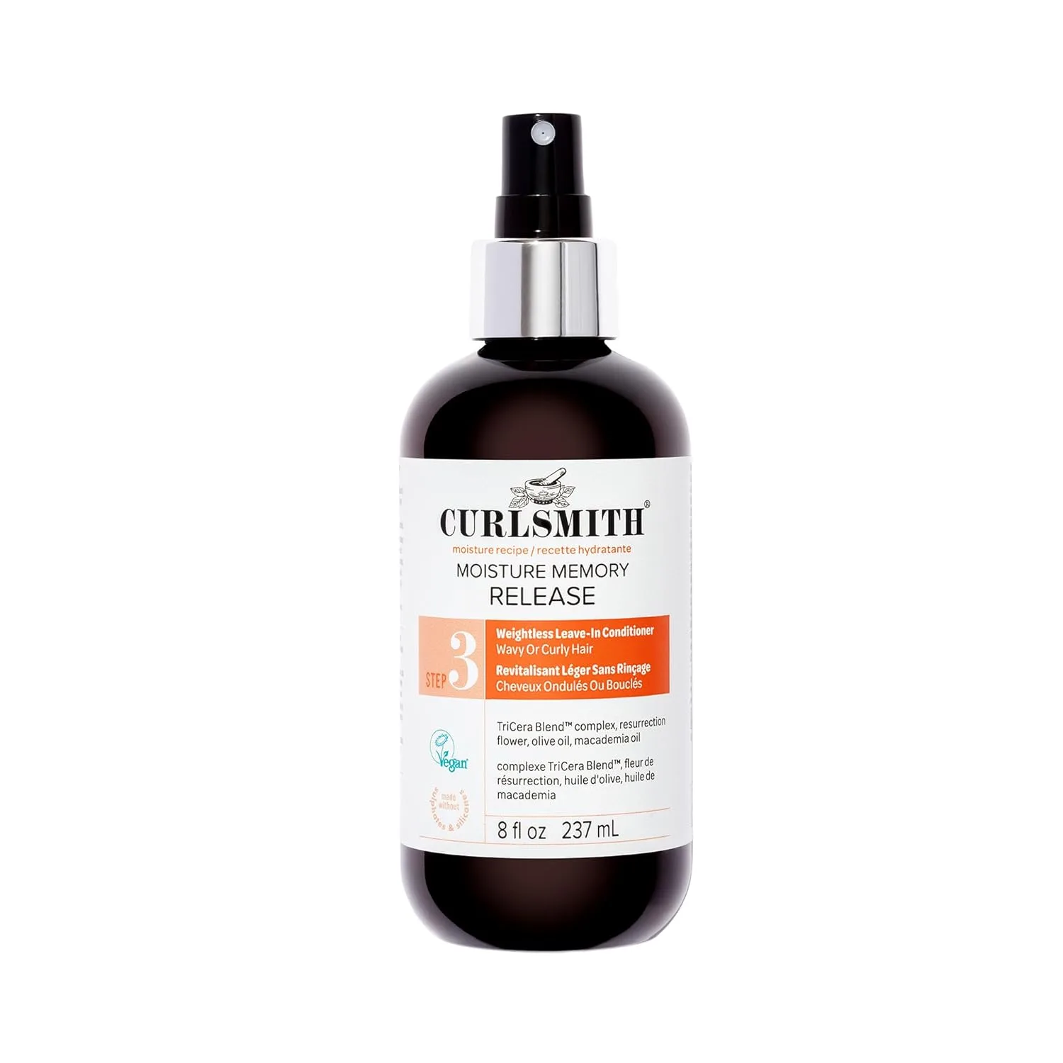 Curlsmith Moisture Memory Release, легкий кондиционер несмываемый для вьющихся волос, увлажняющий спрей для распутывания, для всех типов кудрей, Vegan & Cruelty-Free