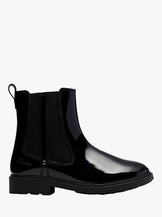 

Детские кожаные челси ботинки Astrol Orin K Clarks, Black Patent