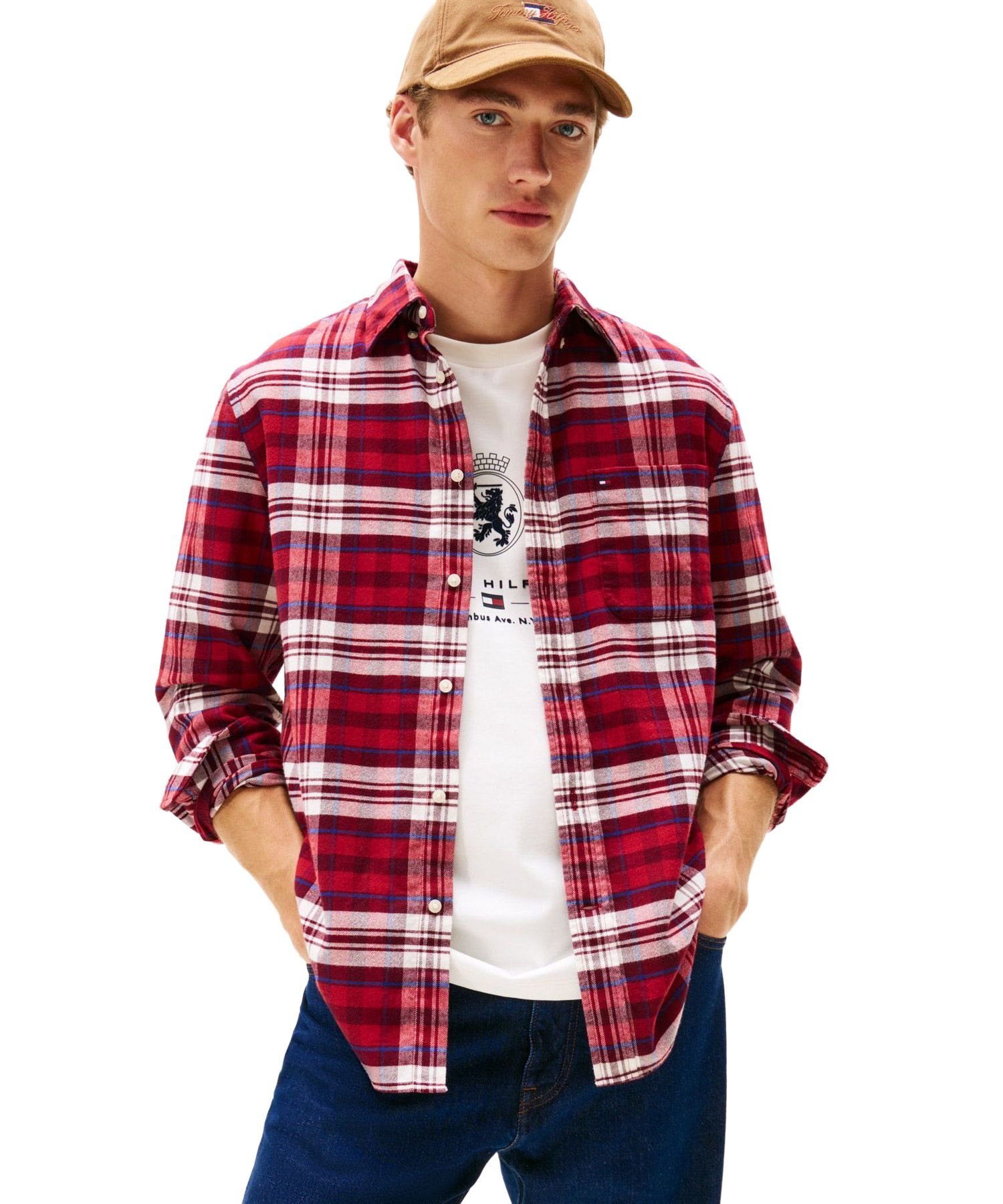 Рубашка в клетку «тартан» из фланели Hero TOMMY HILFIGER, Other reds 0QJ