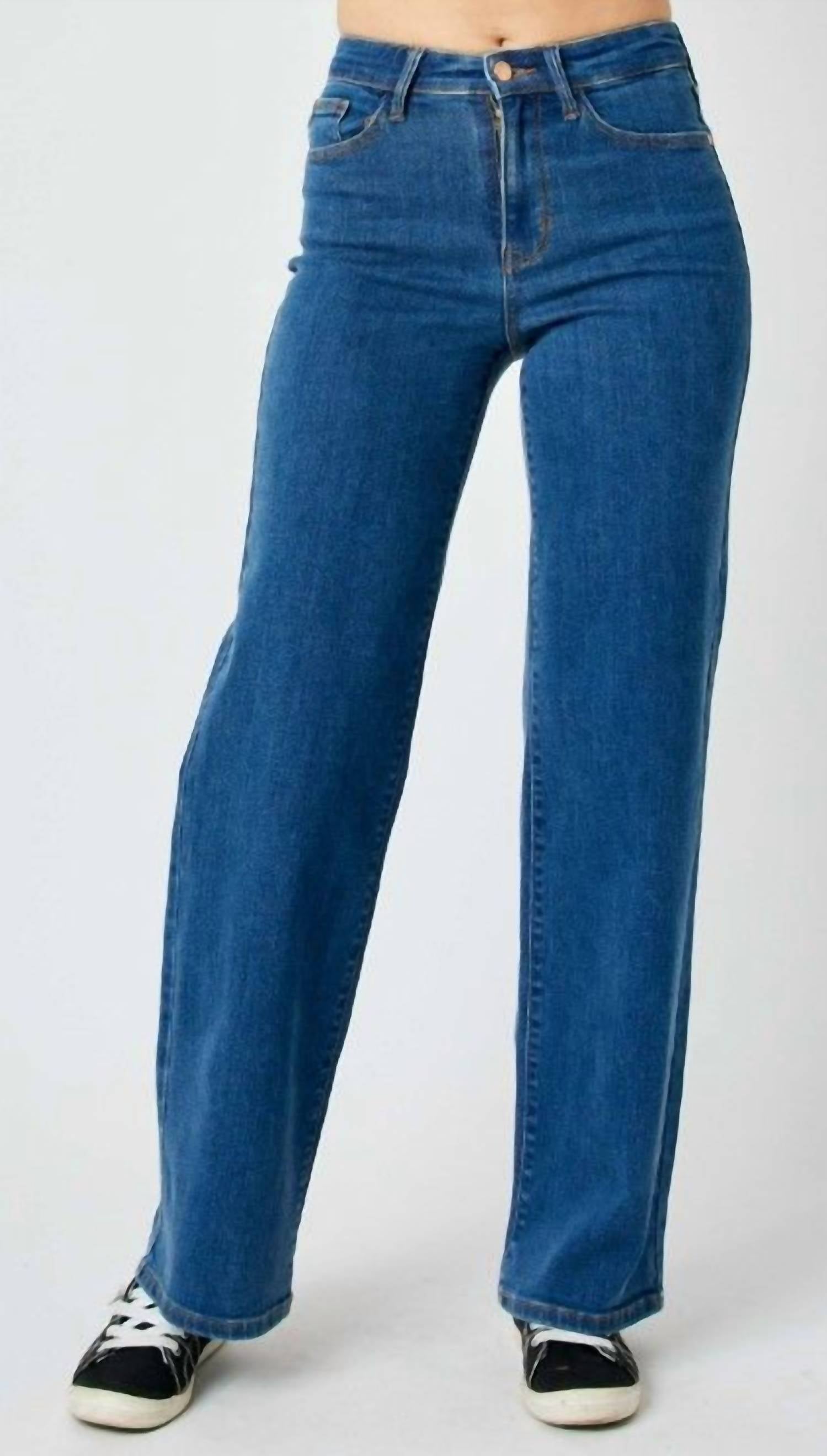 

Женские джинсы с высокой посадкой винтажные широкие в среднем оттенке Judy Blue, Medium Wash