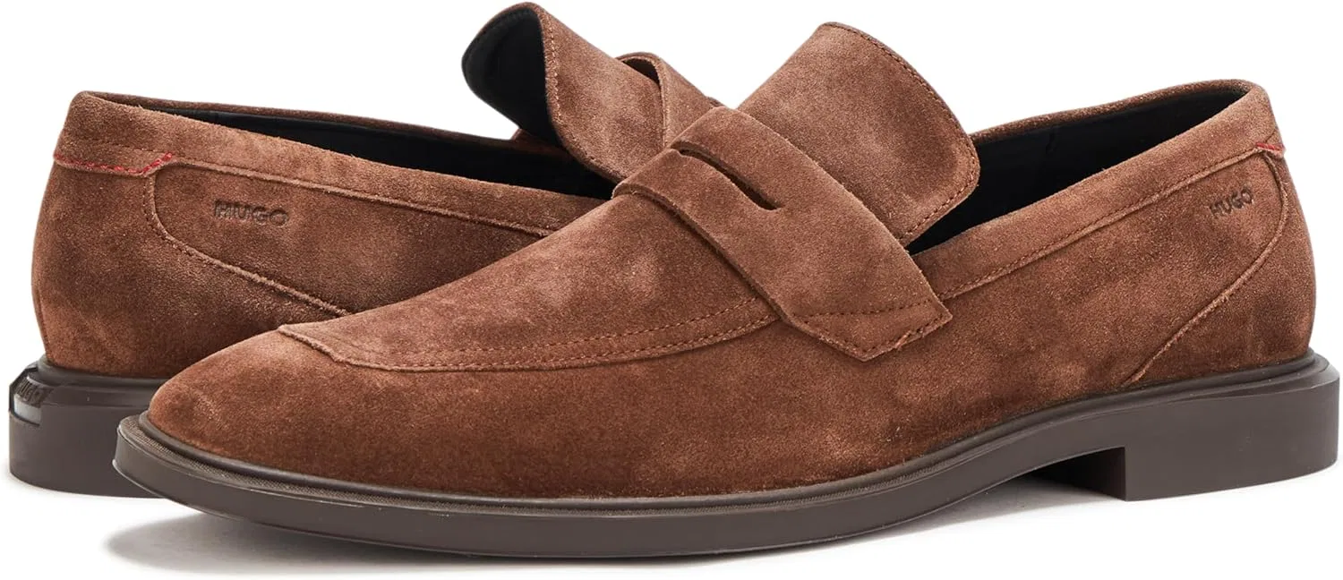 Лоферы из замши HUGO, Medium Soft Brown — фото 4