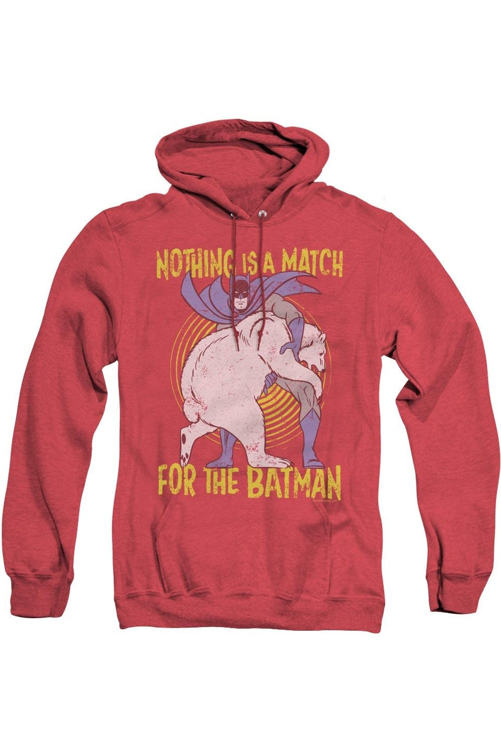 

Толстовка с капюшоном для взрослых Batman Bear Wrestling Heather Gildan, красный