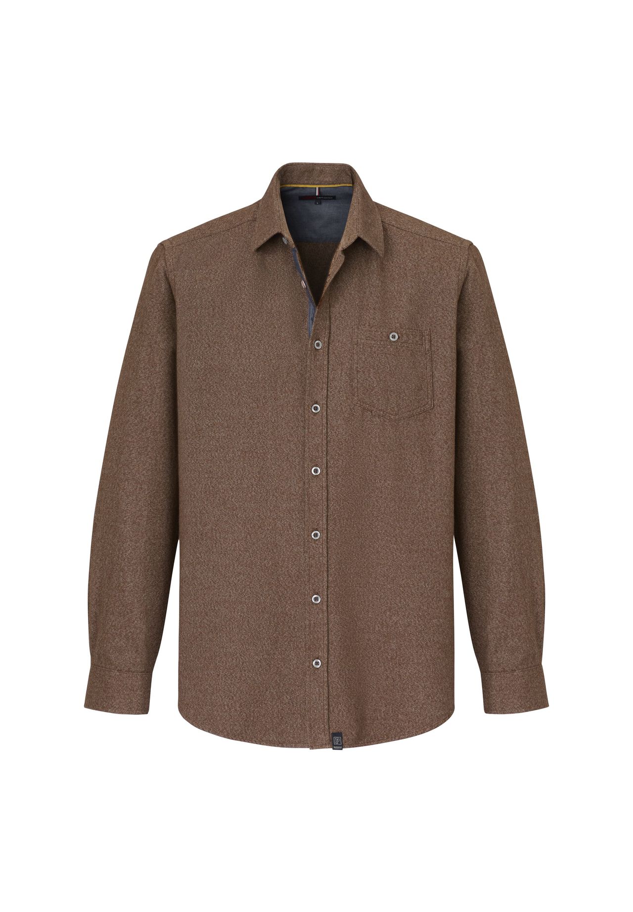 

Мужская рубашка с длинными рукавами из чистого хлопка PADDOCK'S, цвет Brown Melange