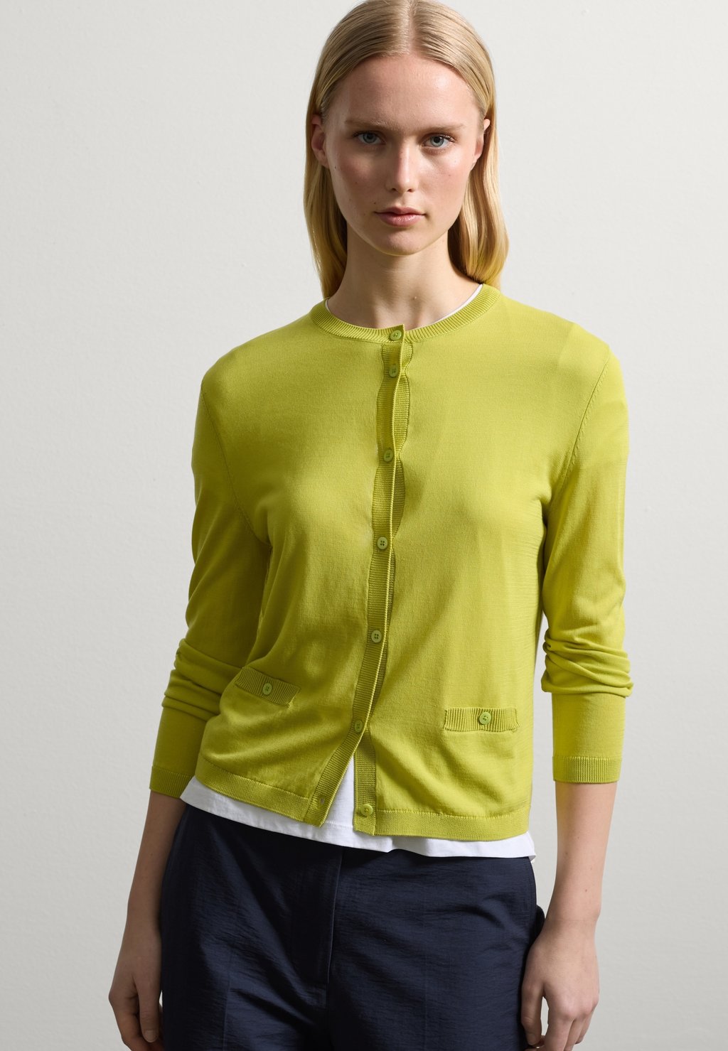 

Кардиган SOLID WITH POCKETS Stefanel, светло-зеленый