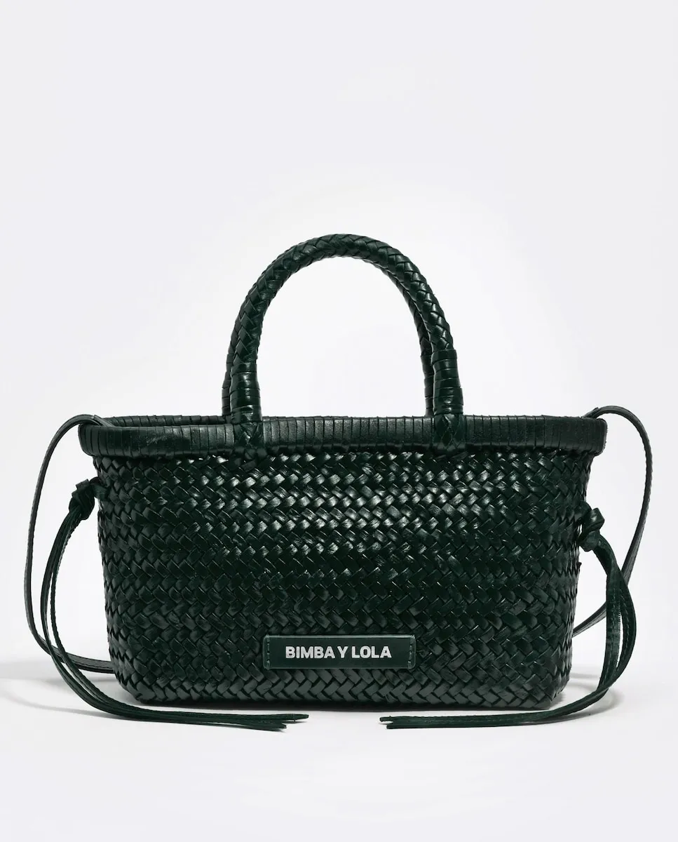

Женская плетеная кожаная сумка Bimba y Lola, зеленый