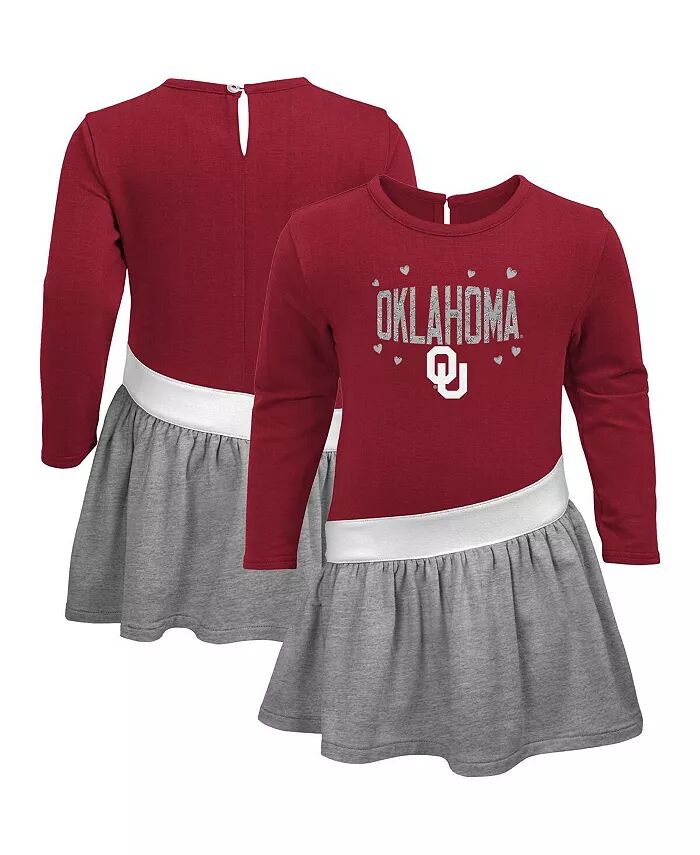 

Платье для девочек младенческого возраста из махрового трикотажа Oklahoma Sooners цвета малинового, серого меланжевого цвета Outerstuff