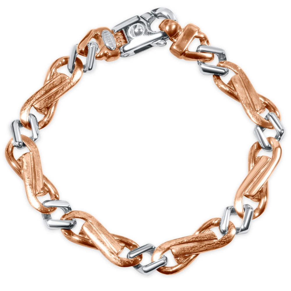 

Мужской браслет из 14-каратного золота (39 грамм) или платины (64 грамма) 9,5 мм 8,25 дюйма Pompeii2, платиновый