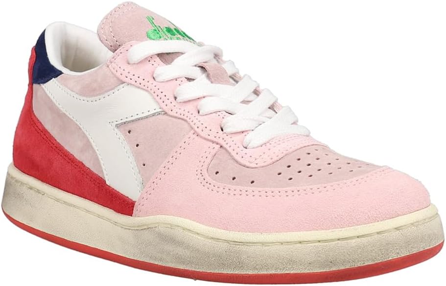 Мужские кроссовки Diadora Mi Basket Low Lampone Italia с шнуровкой - Розовые, повседневные — фото 2