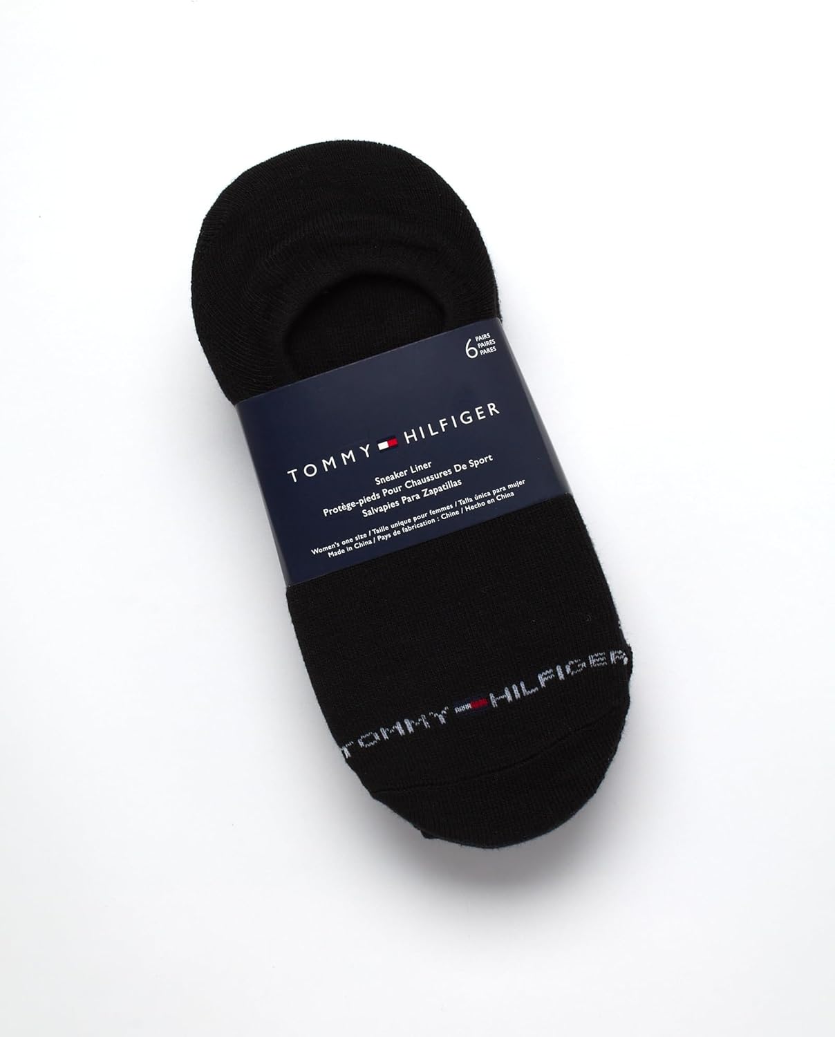 Женские носки-невидимки Tommy Hilfiger - 6 пар носков из хлопковой смеси для женщин - ультракороткие вкладыши для лоферов и кроссовок, Black — фото 3