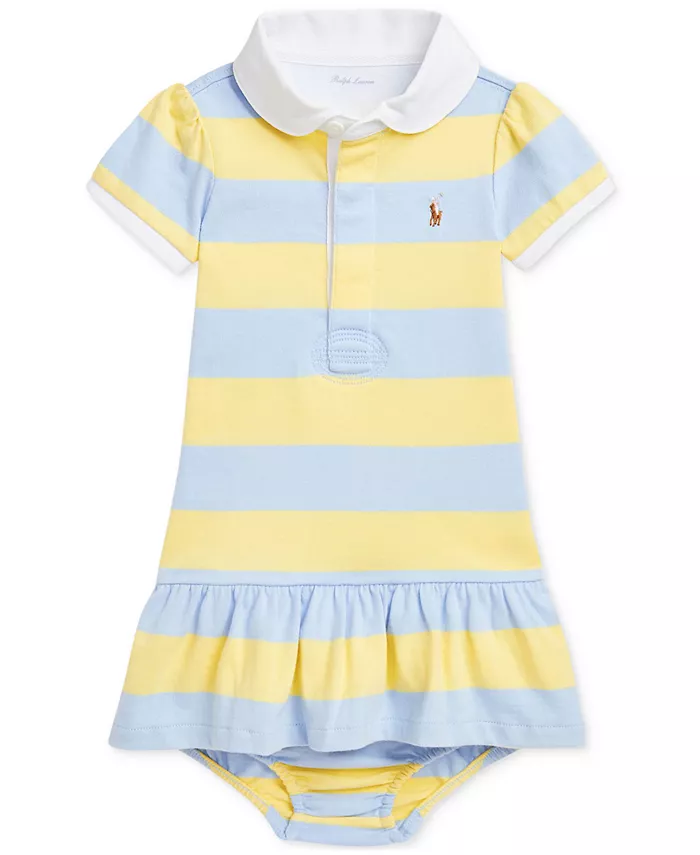 

Детское хлопковое платье Rugby Polo Ralph Lauren, синий
