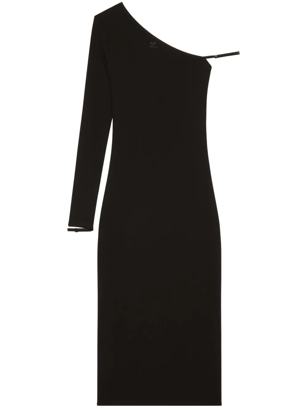 

Платье миди с одним рукавом Courrèges, черный