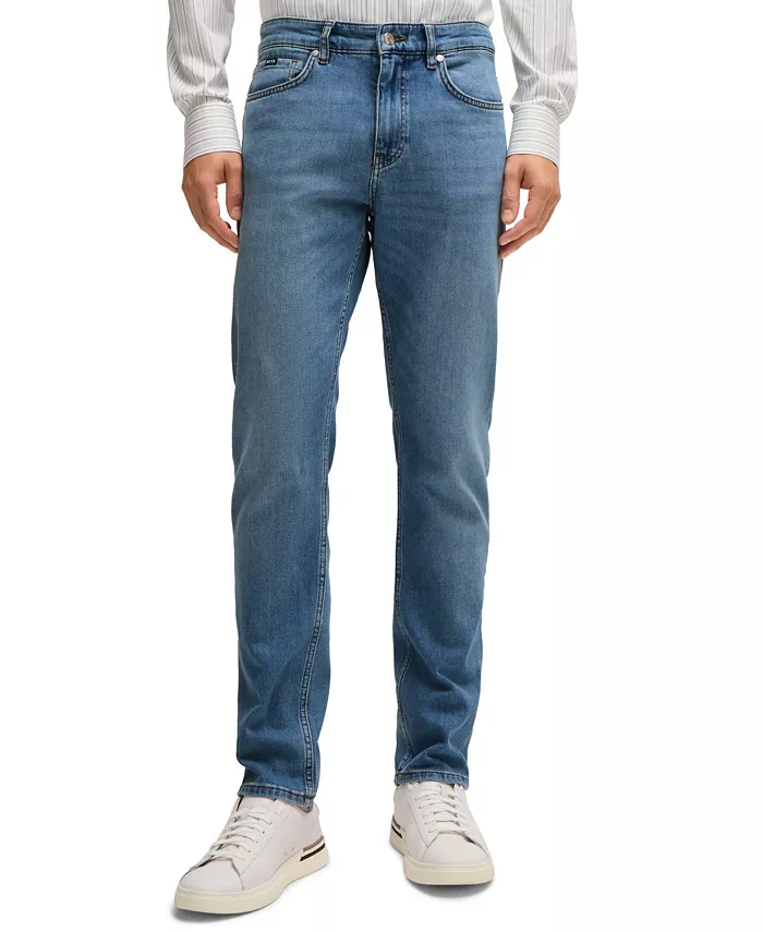 

Мужские джинсы Comfort-Stretch Slim-Fit из денима Hugo Boss, синий