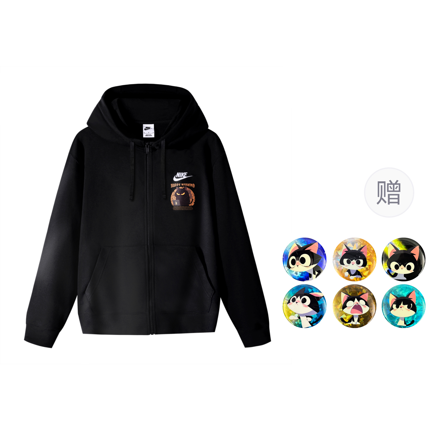 

Nike Дышащая куртка унисекс черная с подарочным значком, Black (Comes with Badge)