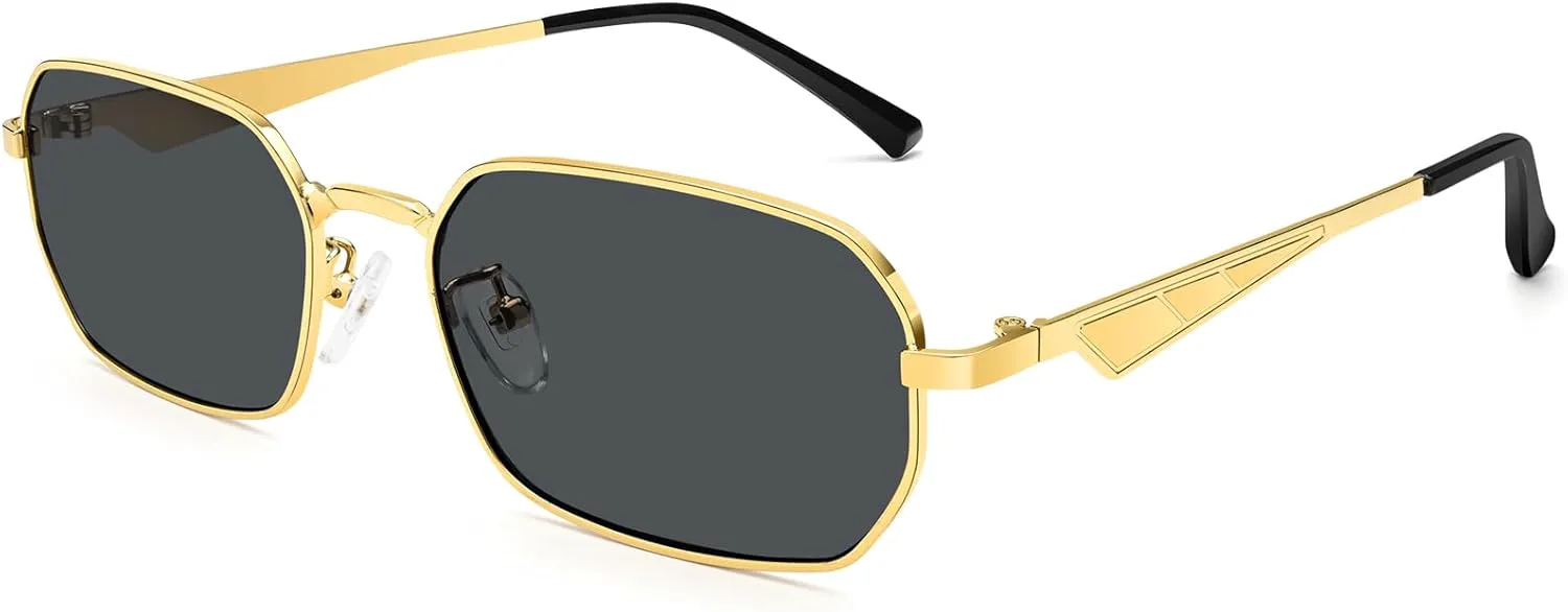 

Солнцезащитные очки Dollger прямоугольной формы для женщин и мужчин, квадратной формы, узкая, в стиле хип-хоп, с маленькой оправой, Gold Frame Black-gray Lenses