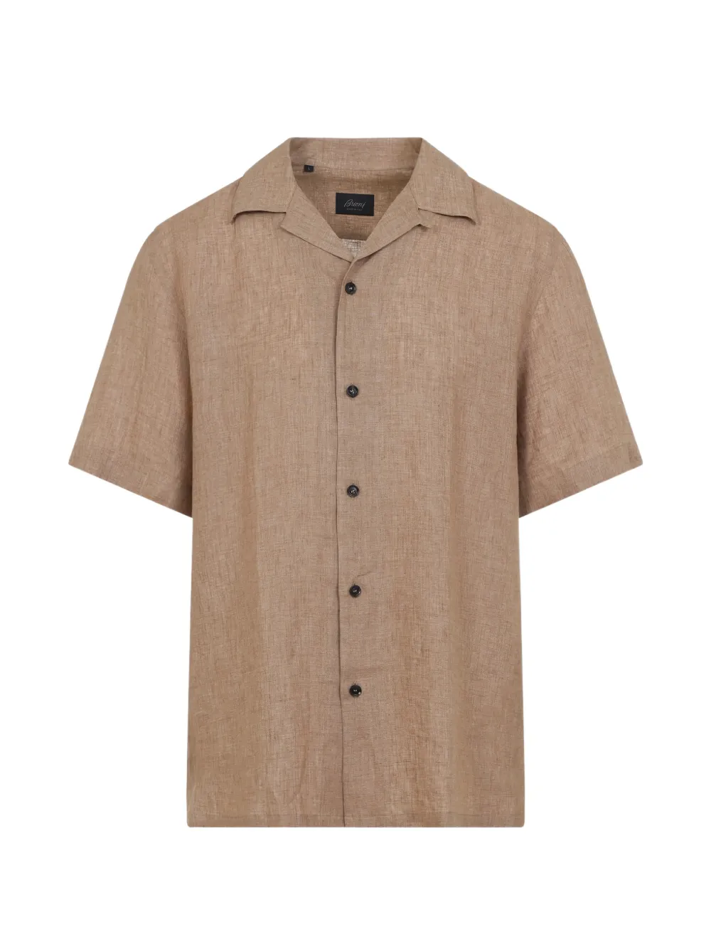 

Рубашка из льна с короткими рукавами Brioni, бежевый