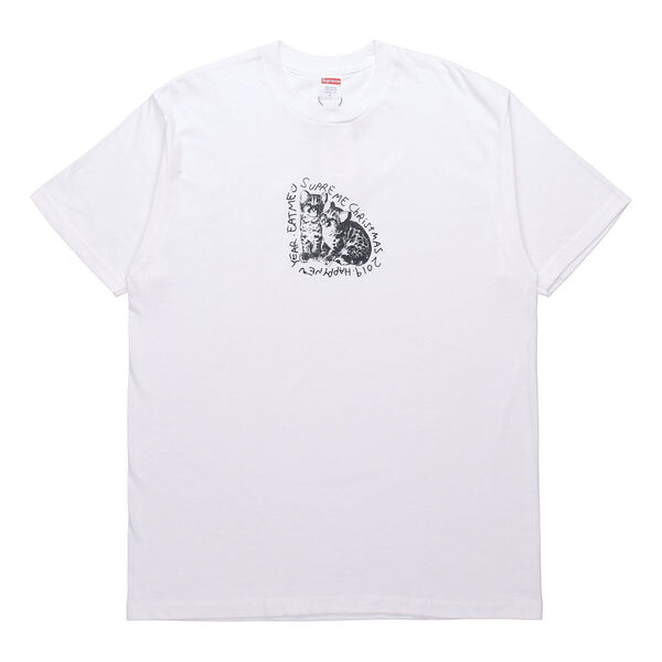 

Футболка fw19 week 17 eat me tee kitten printing short sleeve white Supreme, белый