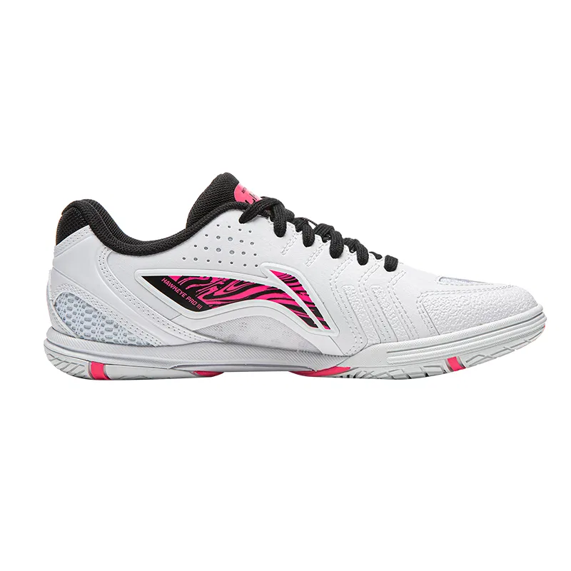 Кроссовки для настольного тенниса Hawkeye 3.0 PRO Li-Ning стандартный белый/черный/флуоресцентный розовый — фото 3
