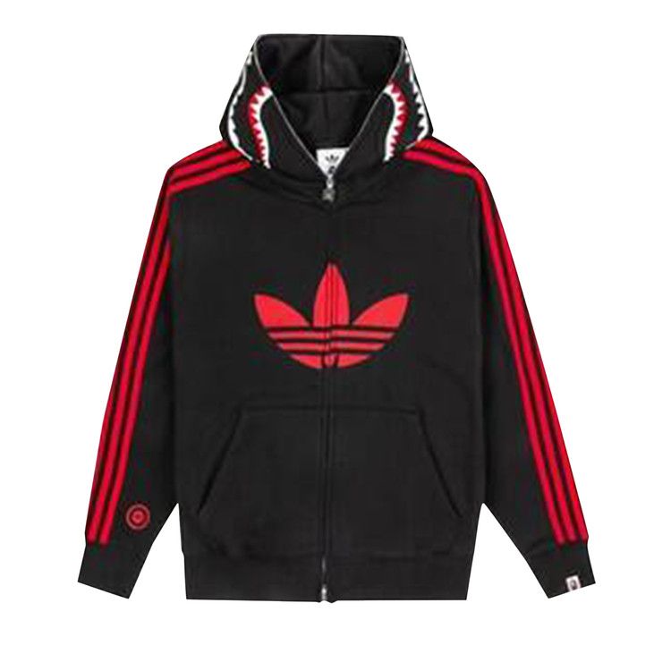 

Худи BAPE x Adidas Shark Fleece Full Zip Hoodie, Black