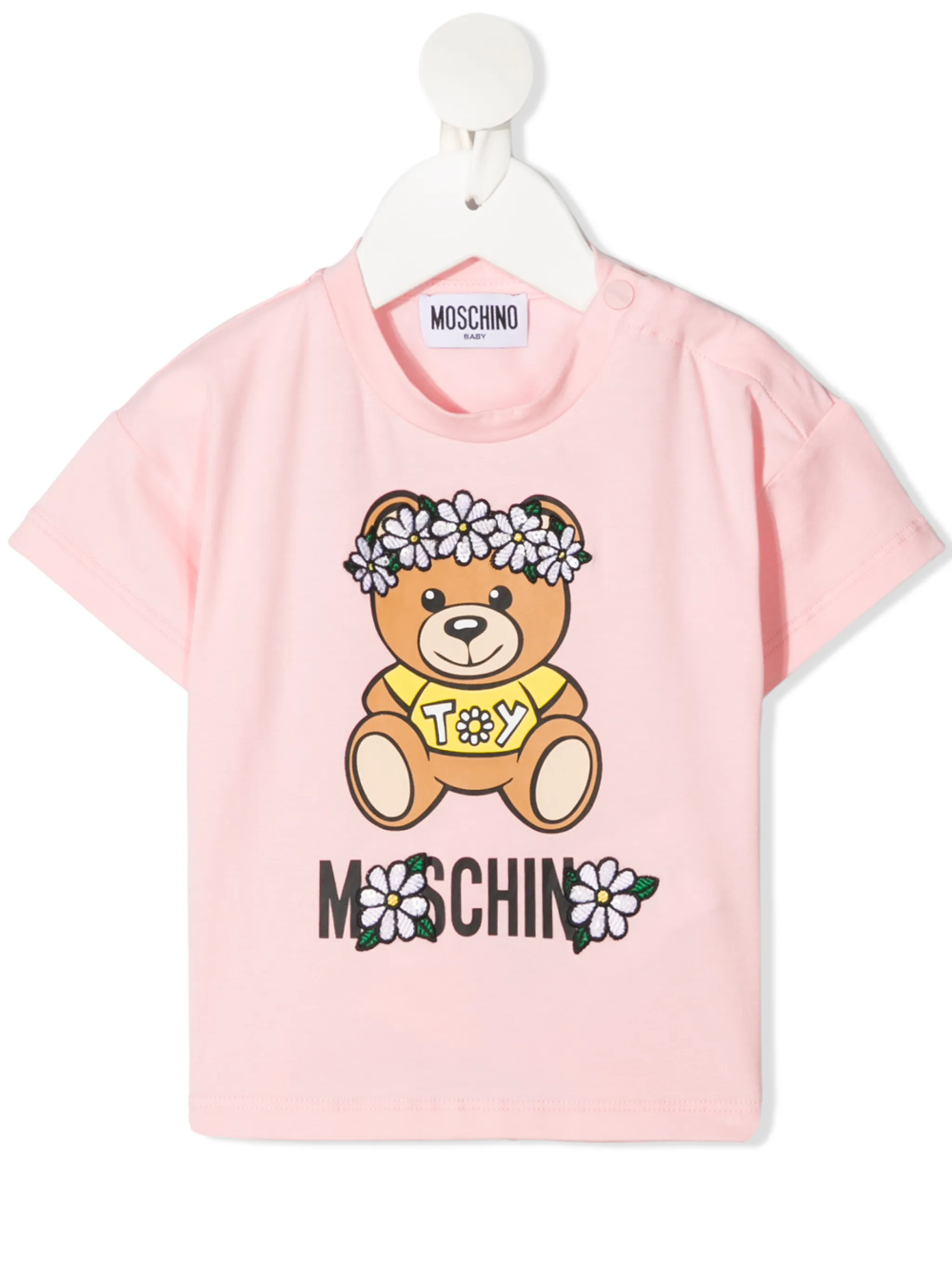 

Футболка с принтом Teddy Bear Moschino Kids, розовый